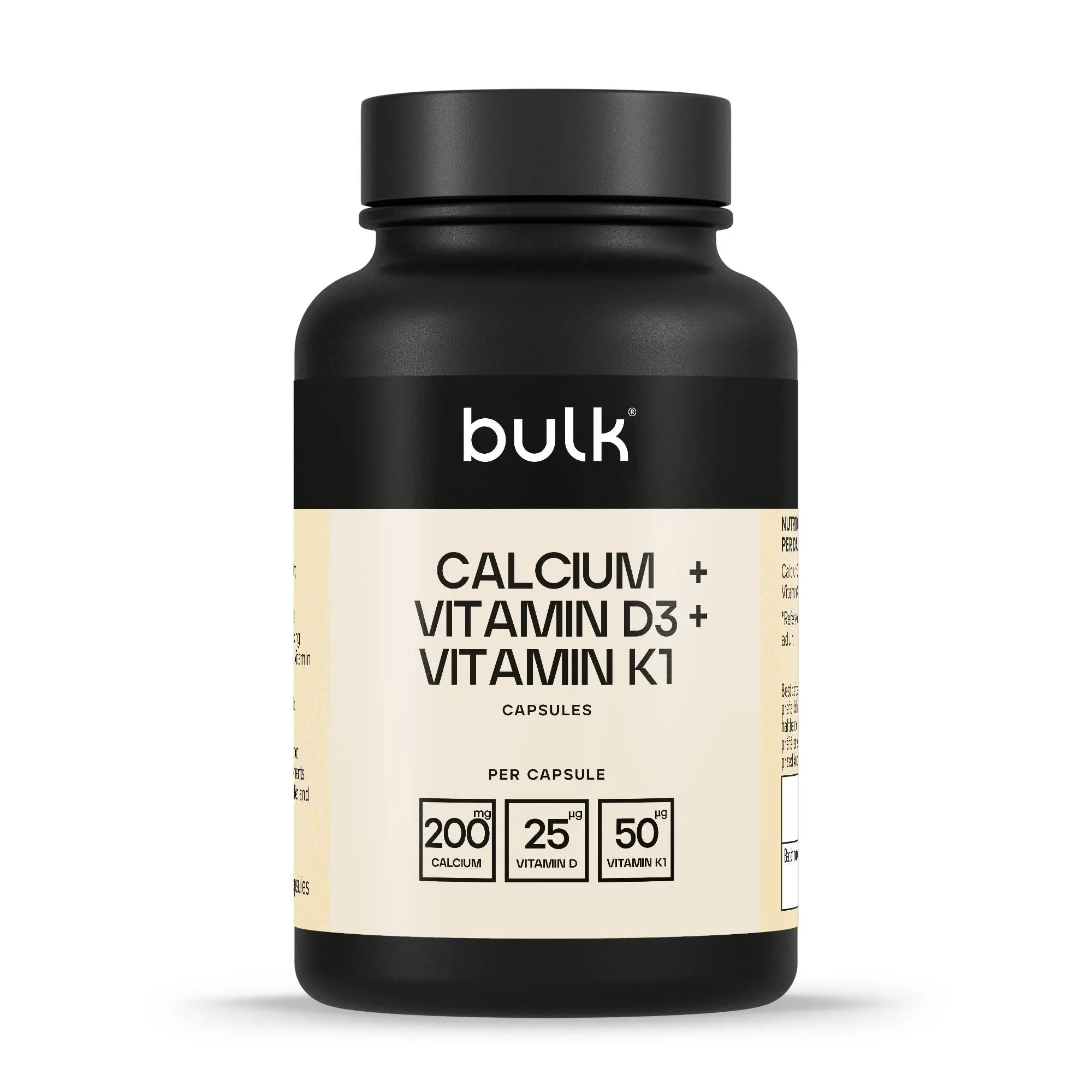 CALCIUM + VITAMIN D3 + VITAMIN K1 1000MG CAPSULES